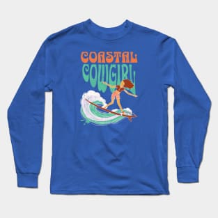 Coastal Cowgirl Stylish Surfer Wave Long Sleeve T-Shirt